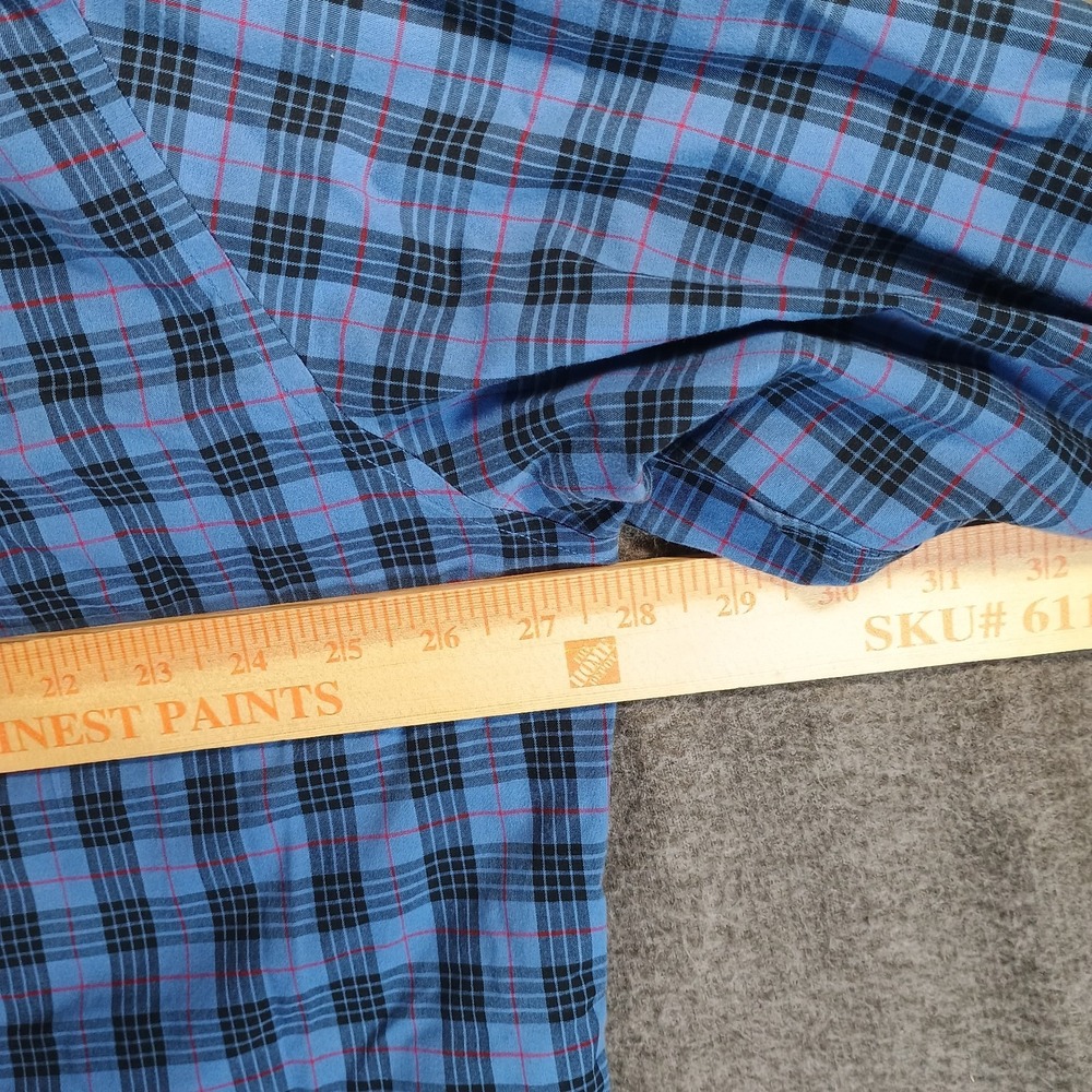 LL Bean Wrinkle-Free Kennebunk Sport Shirt Men XL Traditional Fit Check Blue Red - Picture 6 of 8